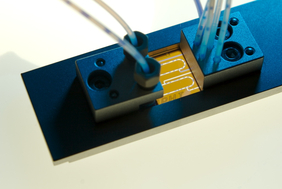 Einzelne Flüssigkeitstropfen gezielt untersuchen und handhaben wie große Mengen im Labor - das erlaubt die am IPHT entwickelte Technologie der Tropfenbasierten Mikrofluidik auf einem kleinen Chip.