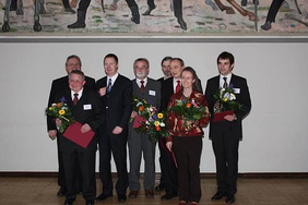 Strahlende Sieger beim Thüringer Forschungspreis 2009: das Team der Abteilung "Quantenradiometire", Preisträger in der Kategorie Angewandte Forschung.