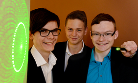 v. l. n. r.: Konstantin Schwark, Max Bräuer, Maurice Zeuner; Copyright: Jugend forscht